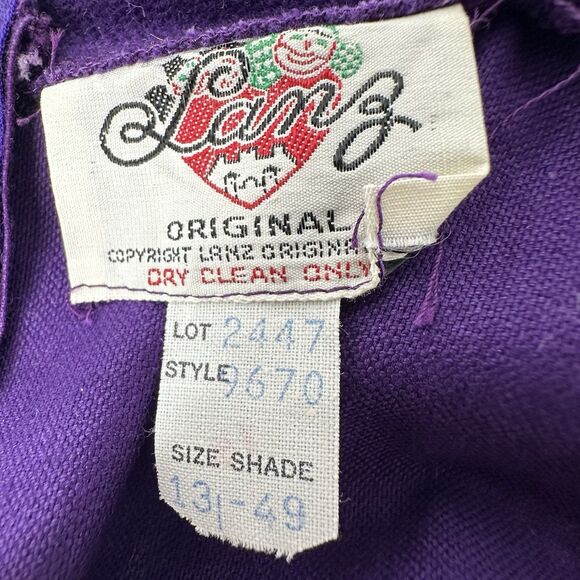 NOS 60s Lanz A Line Mini Dress Womens Sz 13 Purple High Neck Mod Cocktail Retro - Picture 5 of 16